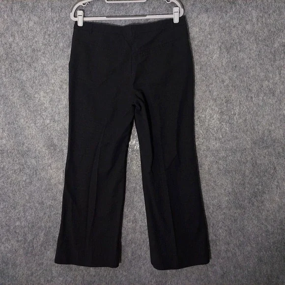 Emporio Armani Women Pants 10 Wide Leg Crop Nylon Textured Black Pockets Casual - Picture 6 of 10